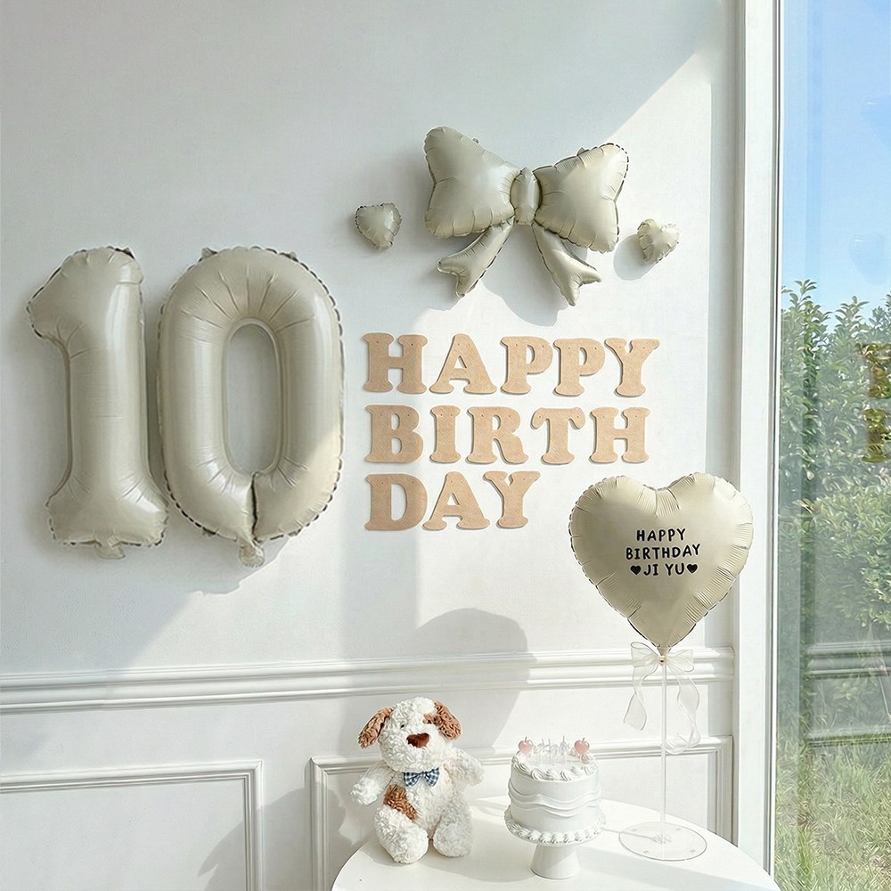 로나파티 생일 풍선 파티 용품 리본 숫자 이니셜 세트 가랜드 소품 이벤트 꾸미기, 숫자 10 풍선 리본 생일 풀팩 크림 9,900원