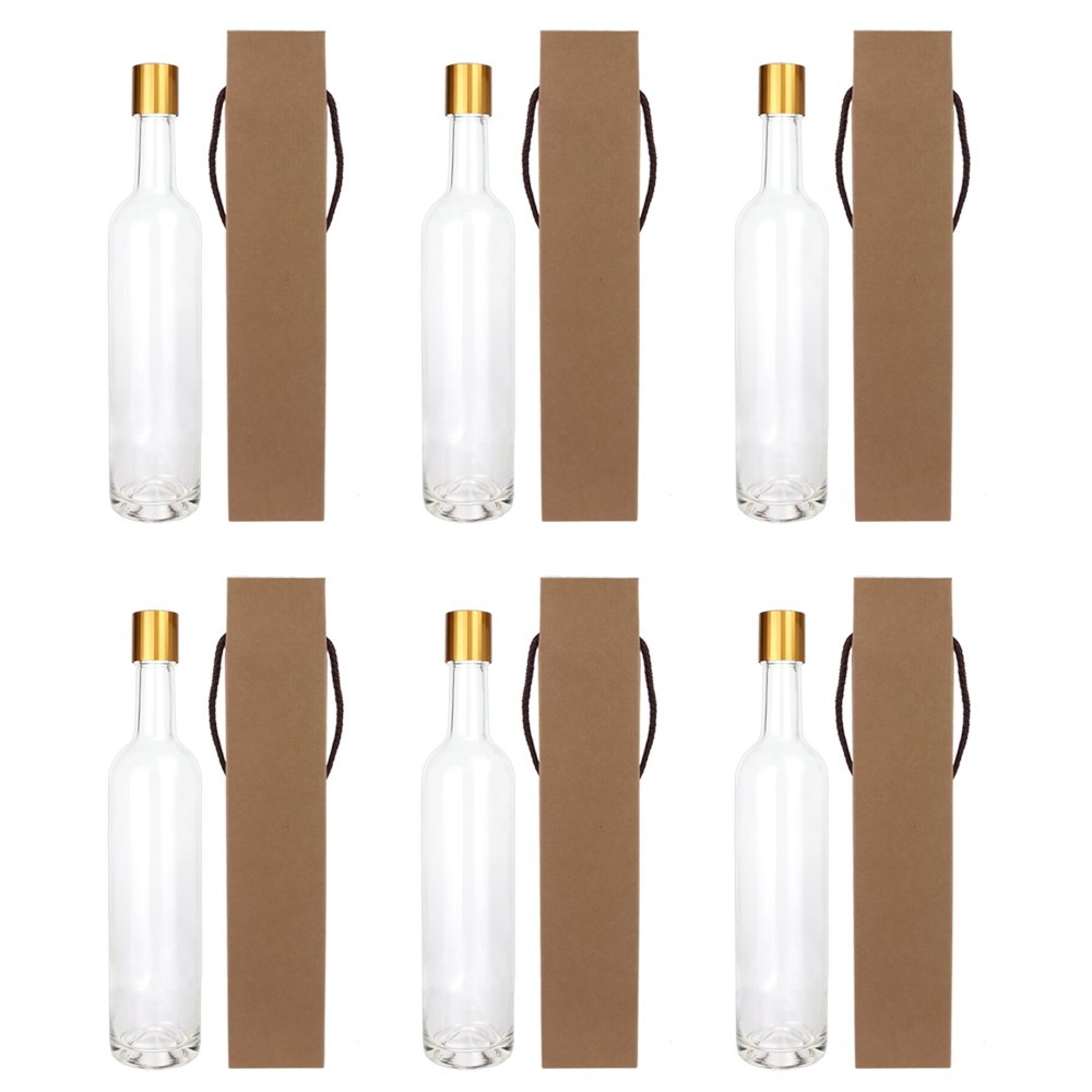 가인글로벌 와인500 투명병 + 스탬핑 롱캡 골드 + 포장박스, 6세트, 500ml 19,800원