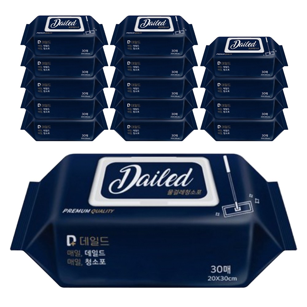 데일드 물걸레 청소포 실속형 30p, 15개 29,000원