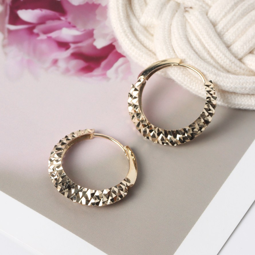 오로프 14K 전체 금 빅 컷팅 선레이 원터치 링 귀걸이 1쌍 (GX1-1455-LE) 936,550원