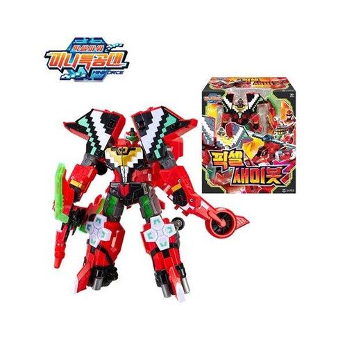 (선물완구) SAMG 픽셀파워 미니특공대 픽셀 새미봇 변신 합체 로봇 무료배송, 1개 37,550원