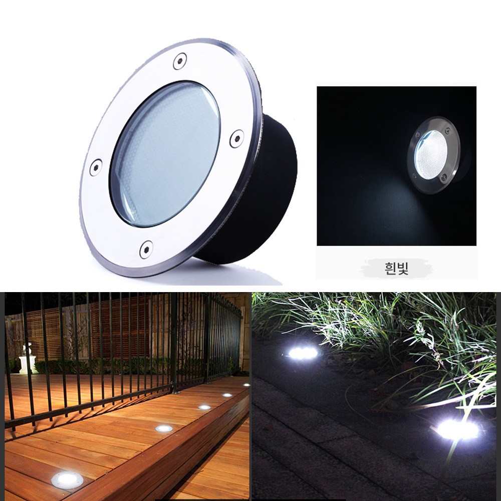 태양광 LED 매립등(중-일반형)/테라스 발코니 계단 바닥조명 표시등 포인트 유도등 펜션 전원주택 가든소품 데크등 야외조명 35,000원