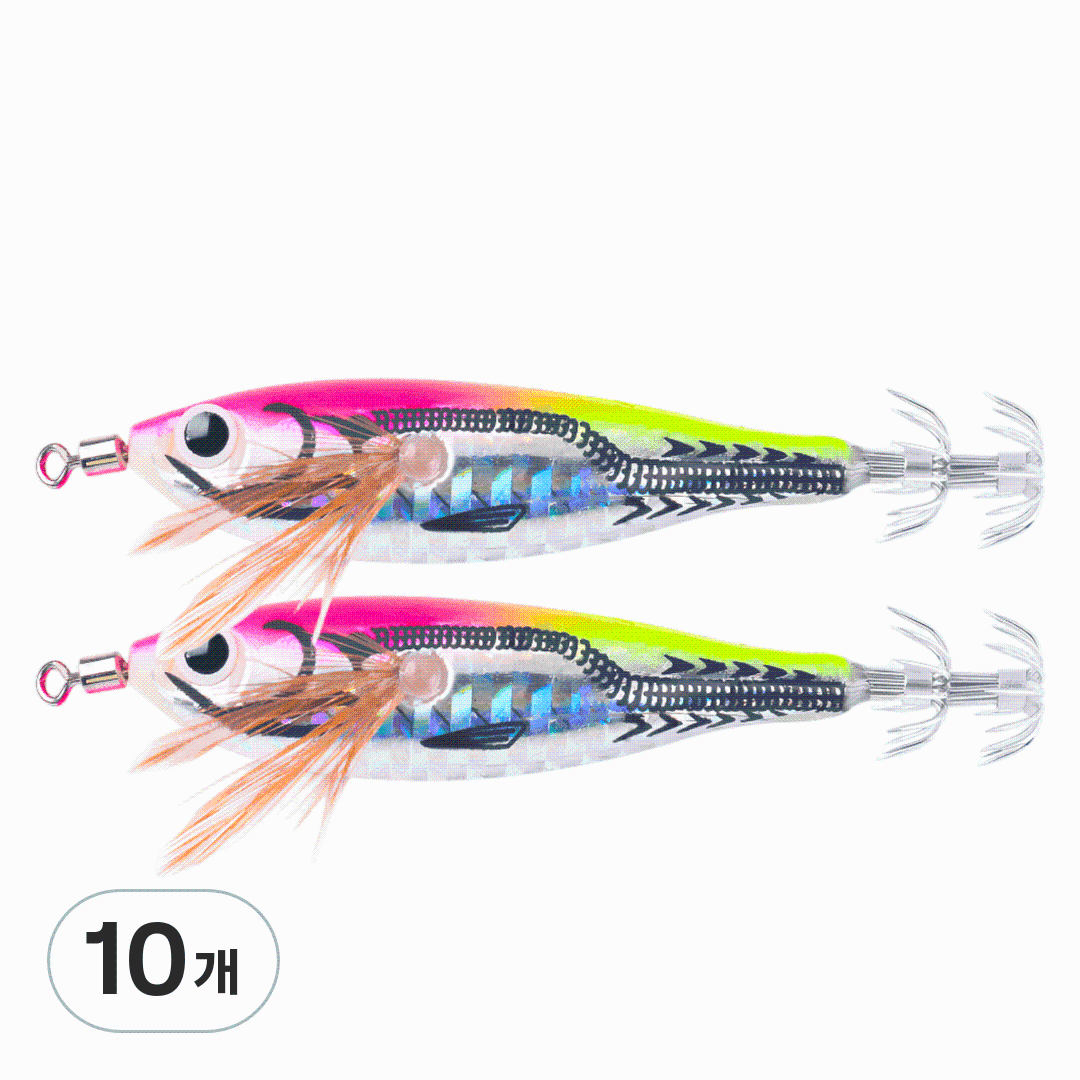 레인보우 홀로그램 야광 윙 에기 색깔별 판매 루어 오징어루어 문어루어 색깔별 묶음 판매, 10개, 10g, 형광(반딧불) 26,000원