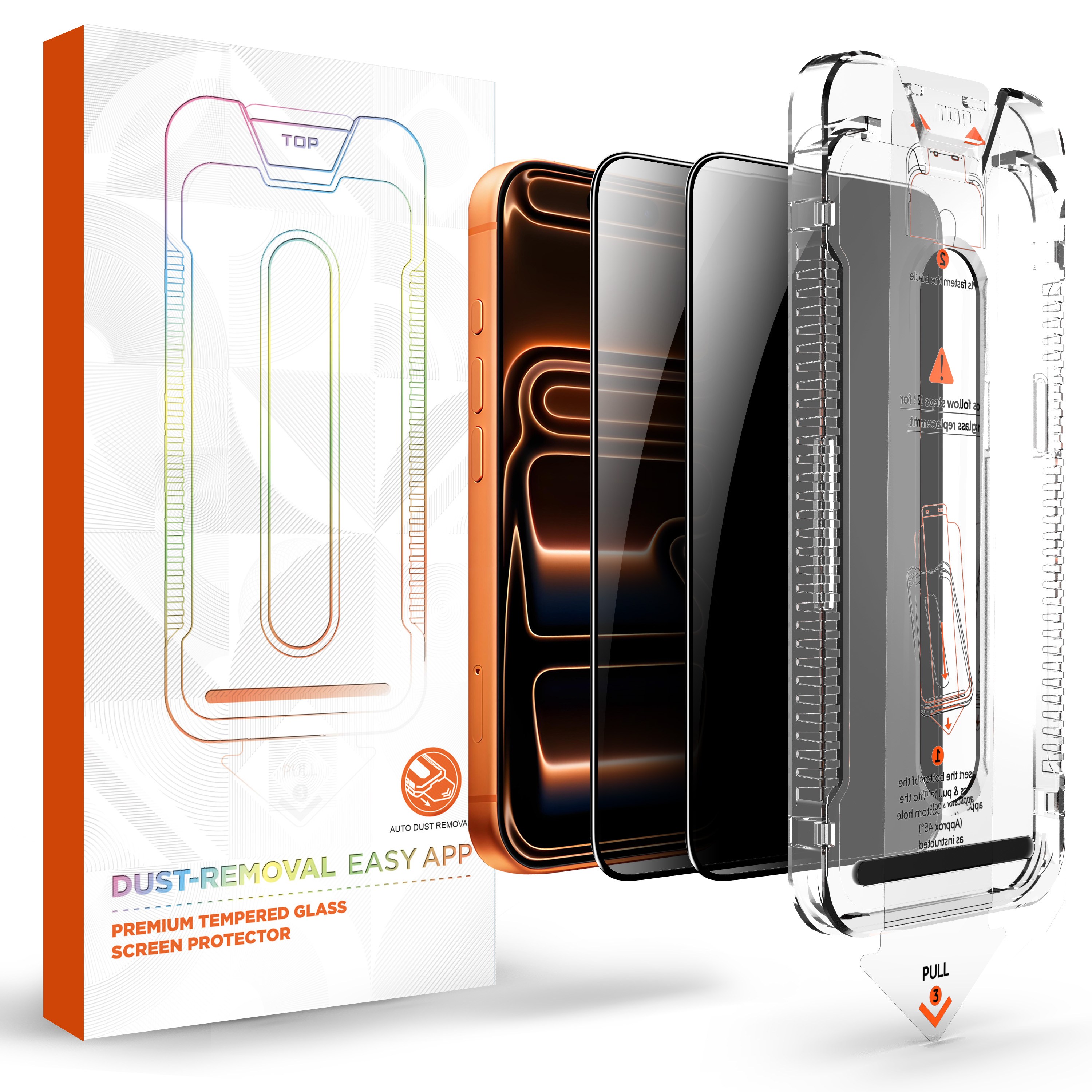 케이트 아이폰16,17pro promax 사생활 보호 강화유리 풀커버 프라이버시 휴대폰 액정보호필름, 2세트 35,800원