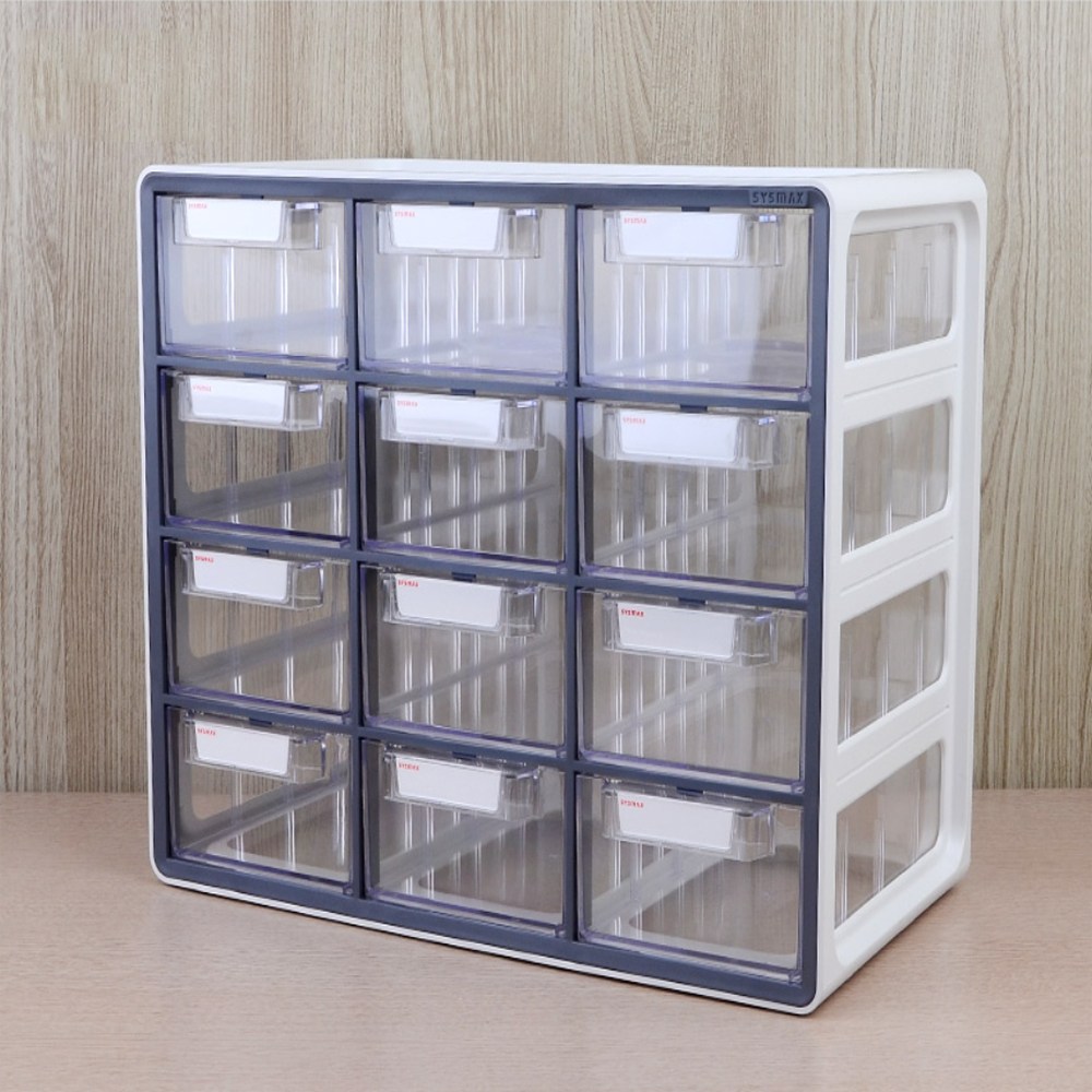 이샵 서랍형 시스템멀티박스 3단 12칸 그레이 사무실책상정리함 데스크 사용이편리한 47,600원