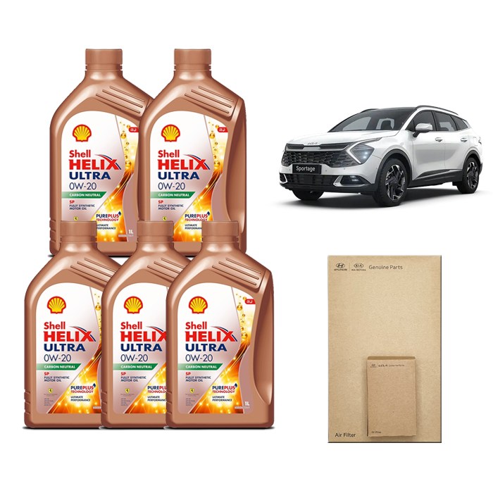 [한국 쉘힐릭스울트라] 스포티지 NQ5 가솔린 엔진오일+에어크리너+오일필터 세트 94,600원