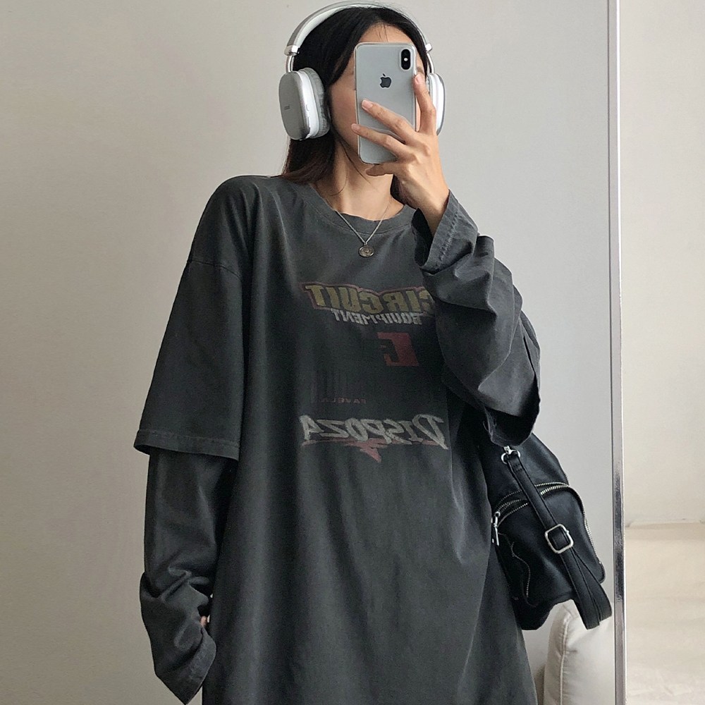 러브앤시티 남녀공용 피그먼트 써킷 레이어드 이중티셔츠 긴팔티셔츠 빅사이즈 오버핏 프리미엄 원단 38,910원