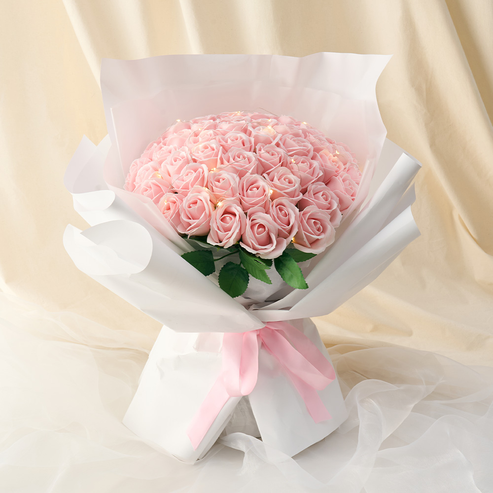 코코도르 LED 장미 비누꽃다발 50송이, 핑크, 1개 35,900원