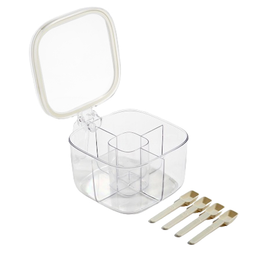 모다키친 4칸 분할 양념보관통 + 스푼 4p 세트, 1세트 7,900원