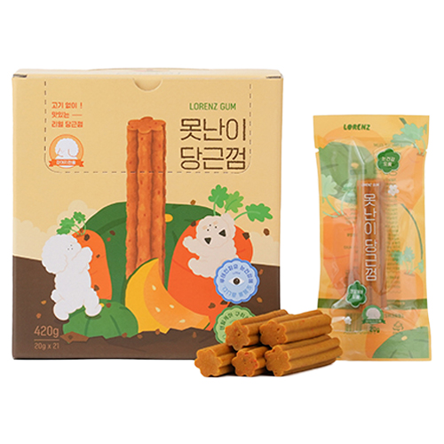 로렌츠 강아지 못난이 덴탈껌 21p, 당근, 420g, 1개 33,600원
