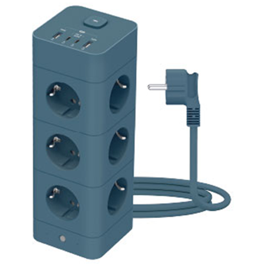 [올더아이템스] 에코너 타워 멀티탭 3단 16구, 얼루어블루, 1개, 1.8m 74,000원