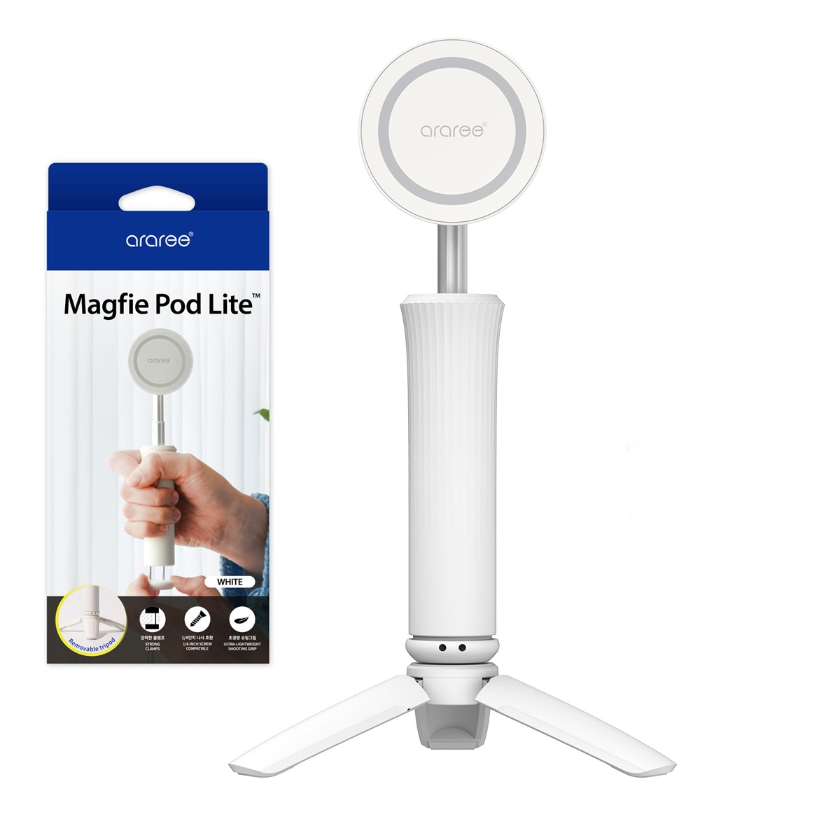 아라리 맥세이프 360도 회전 기내용 맥피포드 라이트 미니 스마트폰 삼각대 세트 24,820원