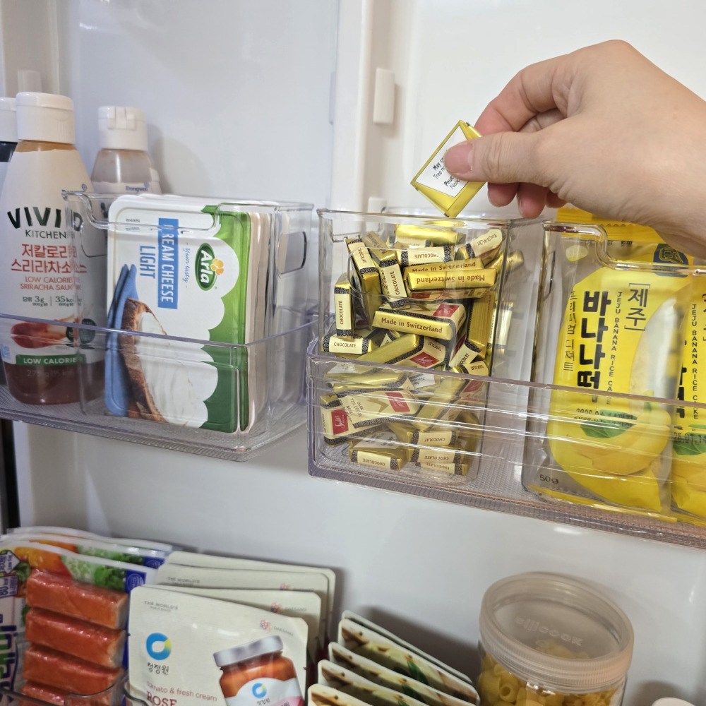 더편한생활 투명한 냉장고 도어 포켓 수납 정리함 손잡이 트레이 8,900원