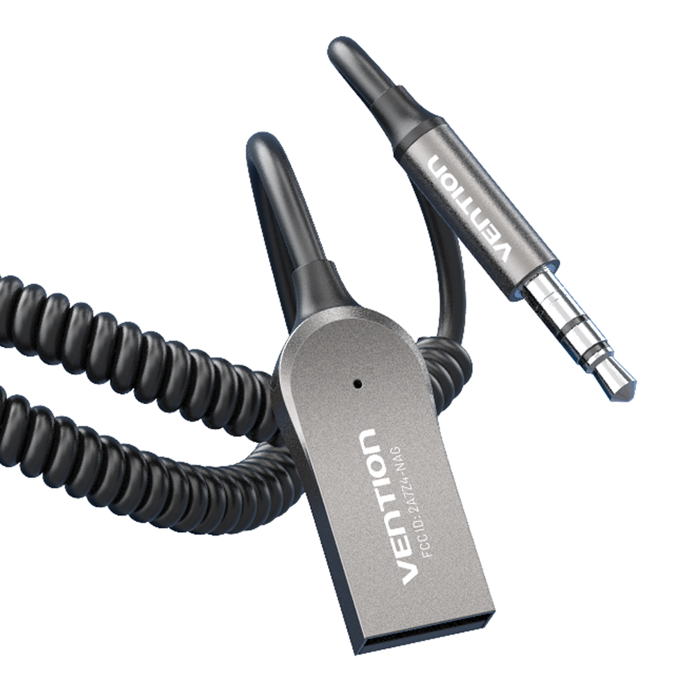 벤션 차량용 블루투스 5.0 핸즈프리 AUX 오디오 리시버, NAGHG, 그레이, 1개 12,400원