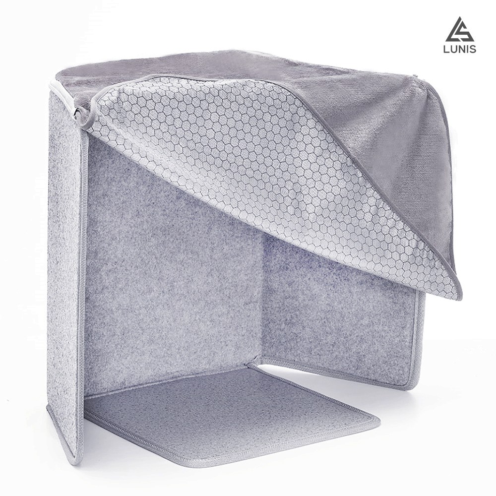 히팅패드 파티션 4면 (+무릎담요) 전기 히터 난로 사무실 발난로 온열기 LUNIS, 4면 발열 - 라이트 그레이 47,900원