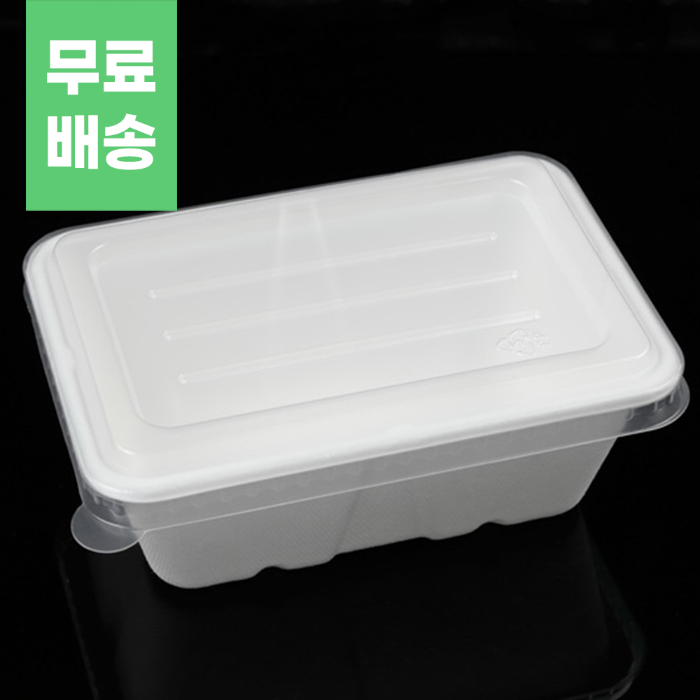 화이트 사각 펄프용기 950ml (특대) 300개 세트 PP뚜껑 펄프뚜껑 선택 94,250원
