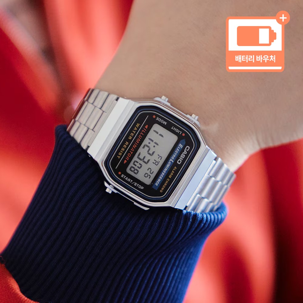 카시오 공용 빈티지 레트로 디지털 프리버클 손목시계+배터리교환권 패키지 29,900원
