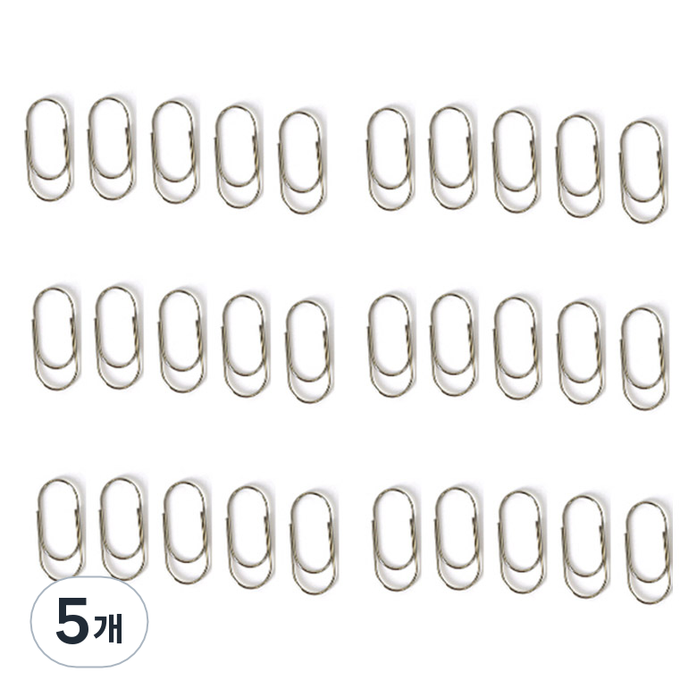 문구담 세련된 컬러 뚱클립 노멀 실버, 5개, 30개입 44,500원