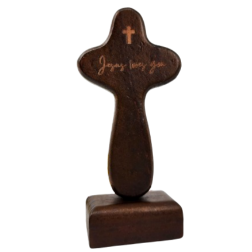 만만템 탁상용 원목 기도 십자가, 1개, 다크브라운 각인 6,800원