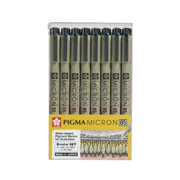PIGMA SAKURA 마이크론 05 컬러 피그먼트 잉크펜 0.45mm 8색 세트 13,620원