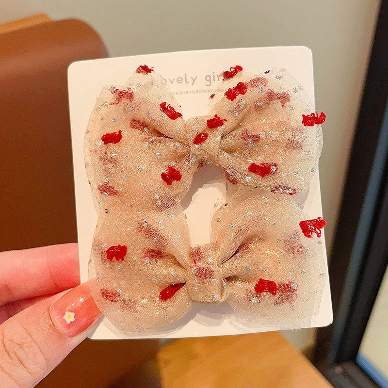 도니주니 리본 헤어 집게핀 2P 8,600원