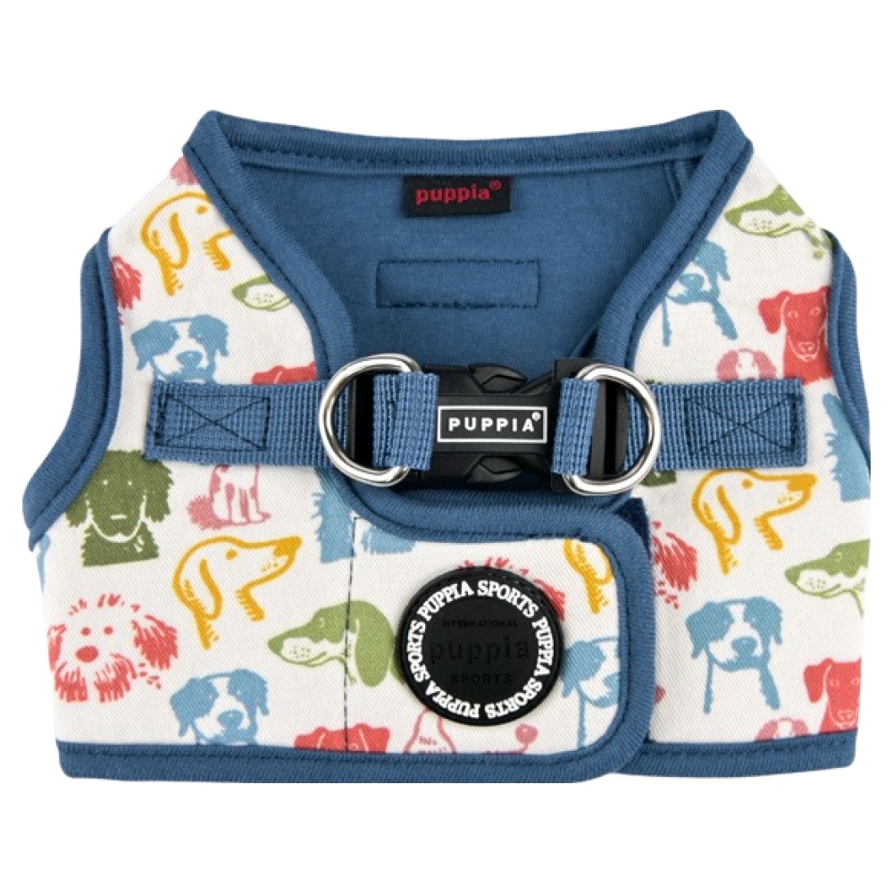 퍼피아 강아지 코너 올오버독 캐릭터 패턴 조끼형 하네스 HB2311, 블루, 1개 29,500원