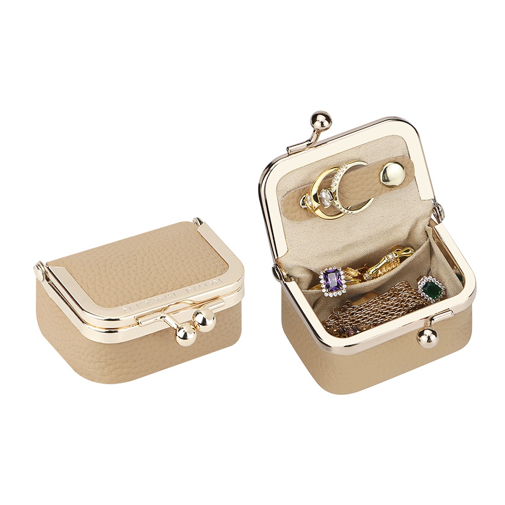 Royal Bagger 진피 미니 주얼리 여성 지갑 단색 키스 잠금 동전 지갑 캐주얼 스타일 소형 수납백 여성용 14,990원