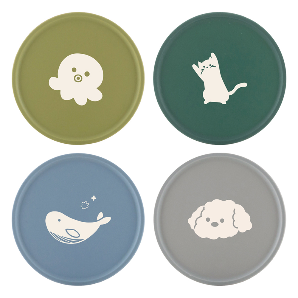 플라이토 국산 실리콘 프린팅 라운드 컵받침 4종 세트 5,320원