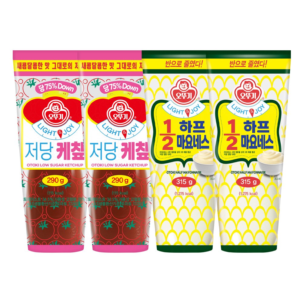 오뚜기 Light&Joy 저당 케챂 290g 2개+12하프마요네스 315g 2개, 1세트 11,900원