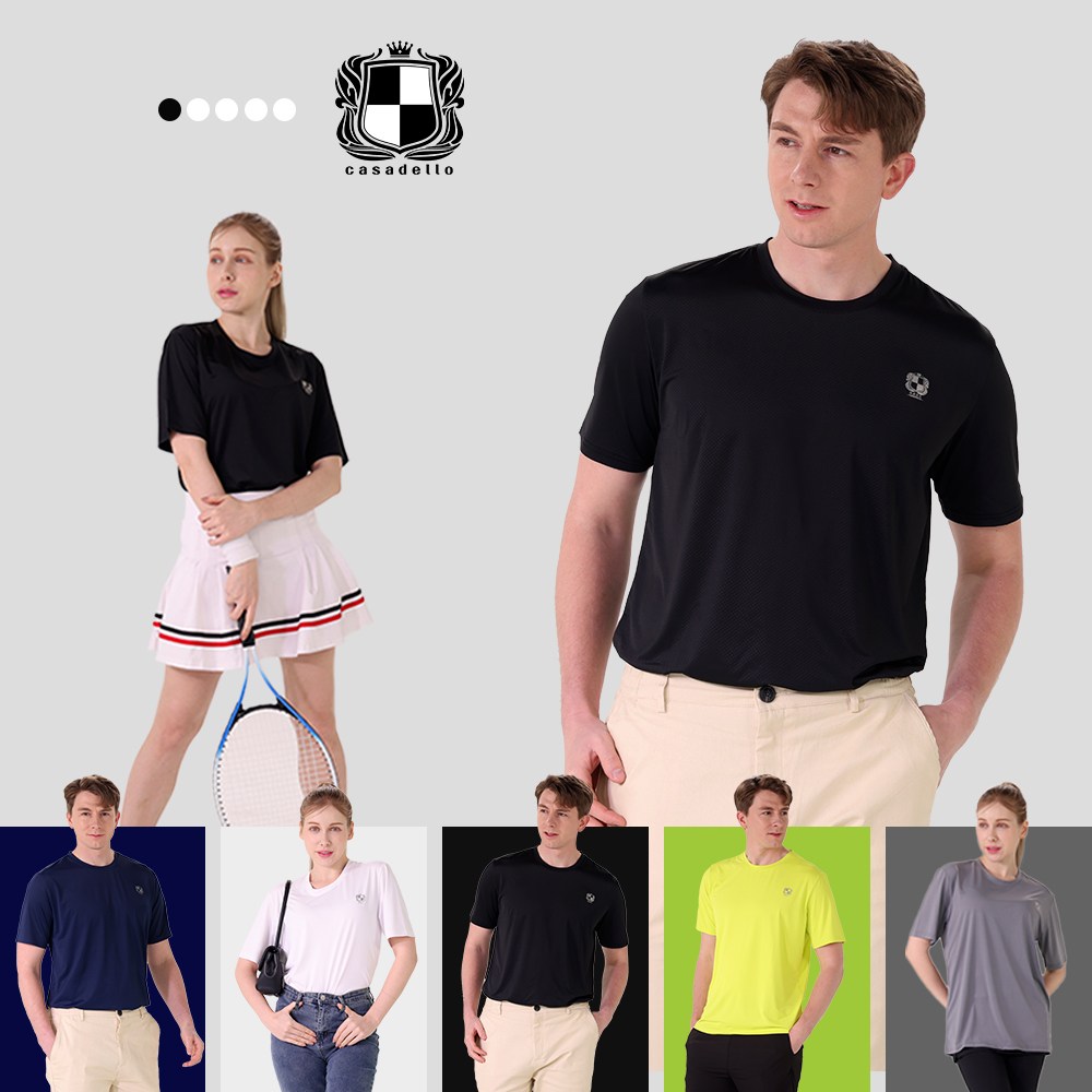 까사델로 쿨티셔츠 남녀 공용 기능성 쿨링 쿨론 반팔 티 5종 쿨마스크 3종 세트 39,800원