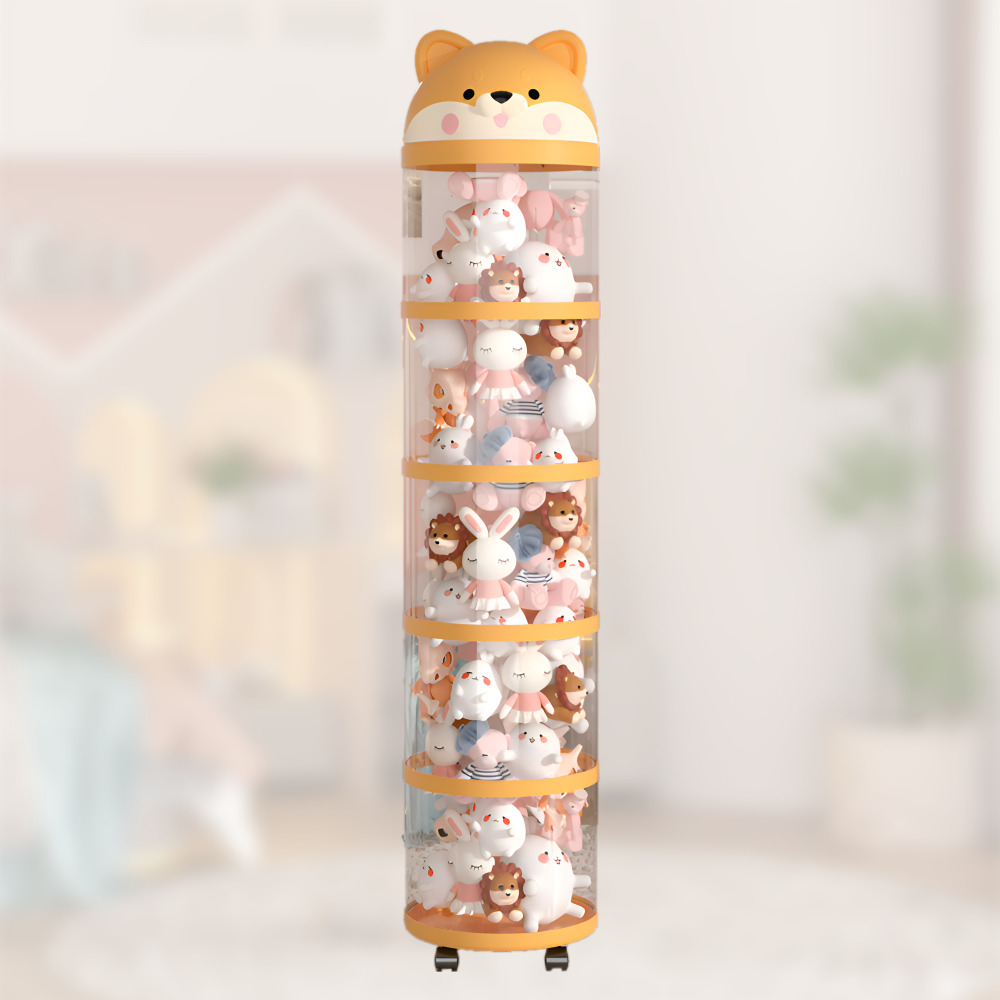 두리치 강아지 인형 정리함 시바견 투명 원통 높이조절 가능 이동식 장난감 보관함 29,870원