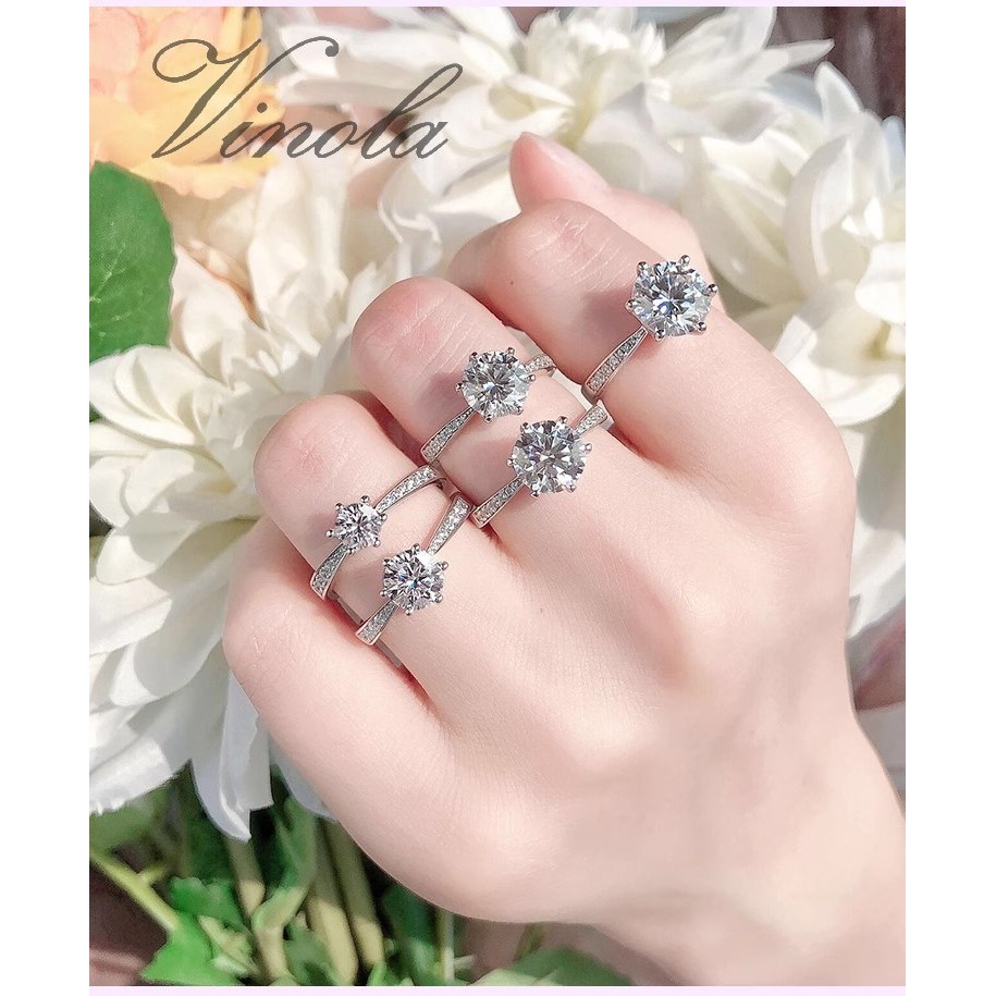 [VINOLA]모이사나이트 1캐럿2캐럿3캐럿GRA인정서925실버여성용모조다이아몬드 반지 35,000원