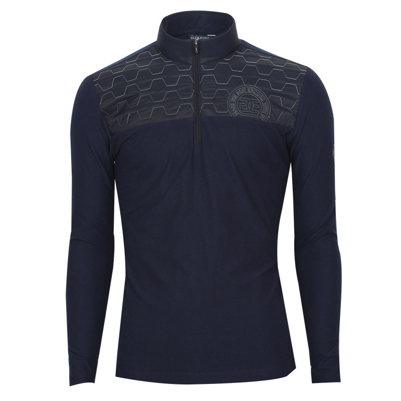 그렌에코 ges23510 남성 배색 스티치 자수 반집업 긴팔 티셔츠/얇고 가벼운/봄가을 33,750원