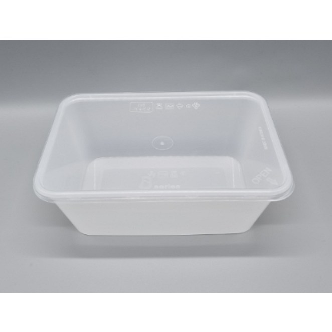 KH-사각죽용기 사각밀폐용기 900ml세트 (500개) 몸통-백색/뚜껑-투명 114,480원