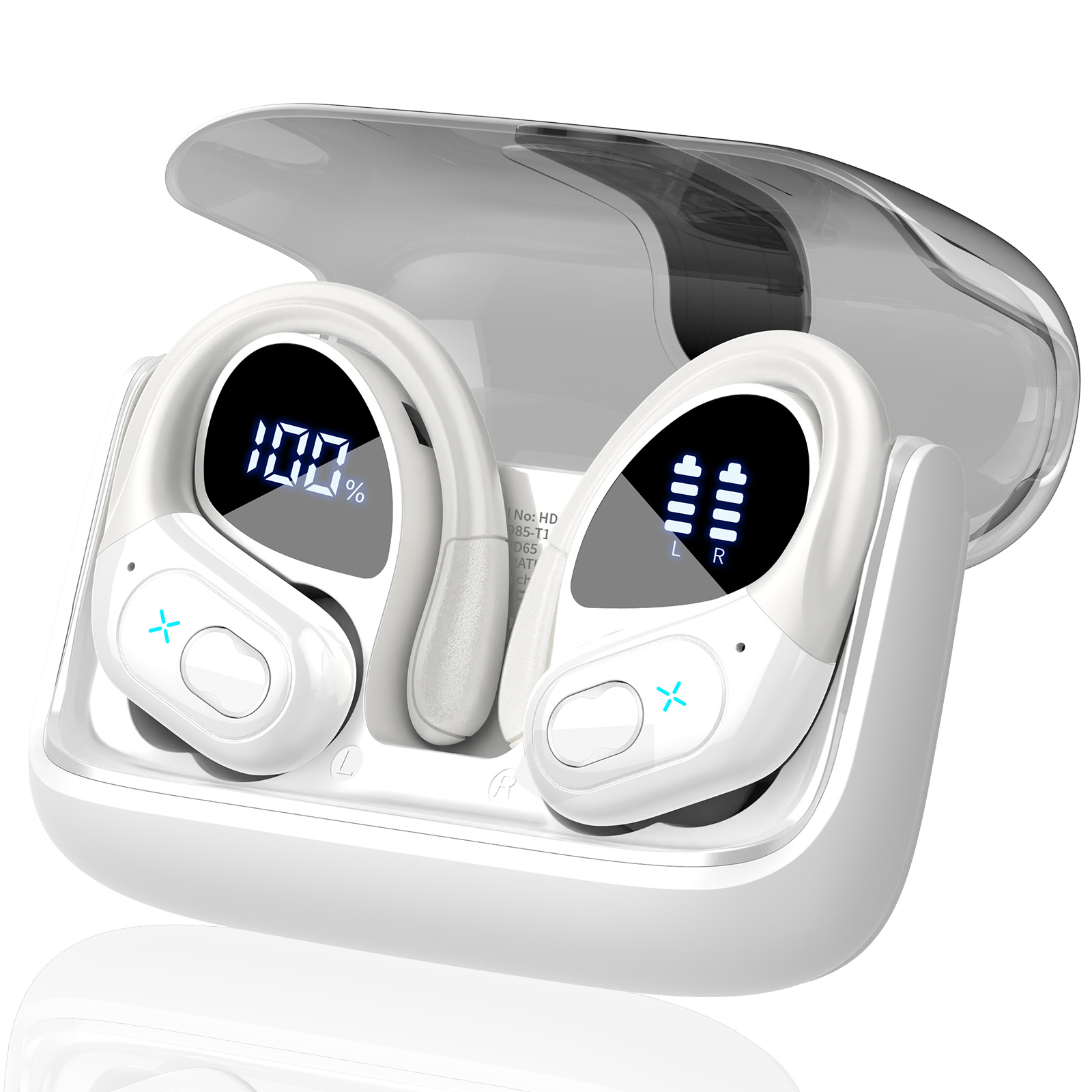 Donerton HD65 블루투스 귀걸이형 이어폰 노이즈 캔슬링 에어팟, 흰색 28,300원