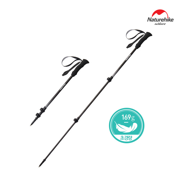 네이처하이크 3단 카본스틱 등산 초경량 트레킹폴 두랄루민, 블랙, 1개 38,400원