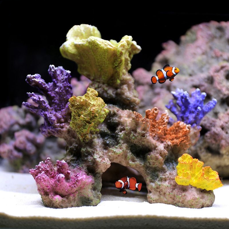 리문 어항꾸미기 장식 산호 말미잘 물고기은신처 놀이터, 1개, 알록달록 산호섬 27,900원