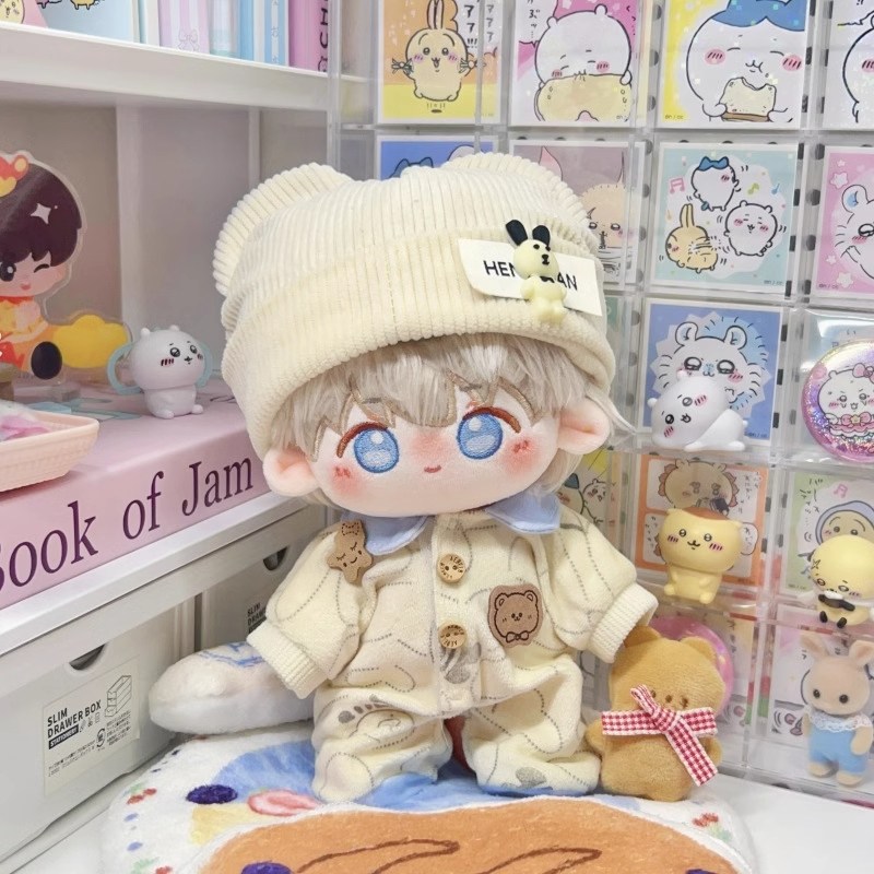 비비드칙 솜인형옷 베이지룩 잠옷 2종 세트, 1개, 베이지, 20cm 15,900원