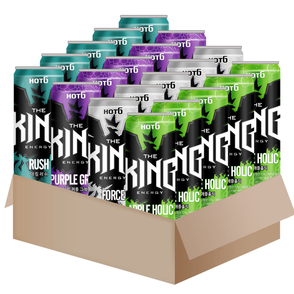 [메리박스] 핫식스더킹 에너지드링크 세트(포스5+퍼플5+러쉬5+애플홀릭5), 355ml 28,900원