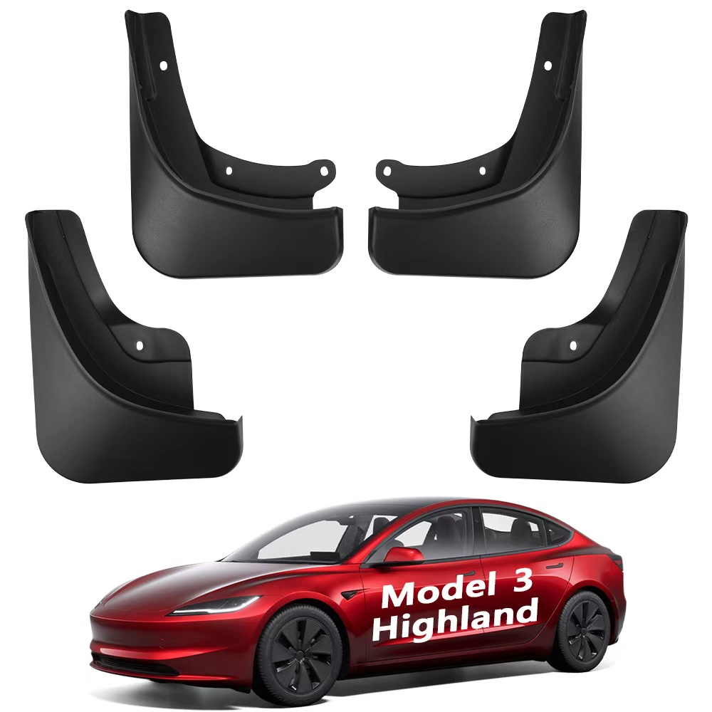 Vihimai 테슬라 모델Y 주니퍼 모델3 하이랜드 호환 머드 플랩 노 테이프 전천후 보호 구멍 뚫을 필요 없음 2026 프리미엄, 1세트, 검은색 23,780원