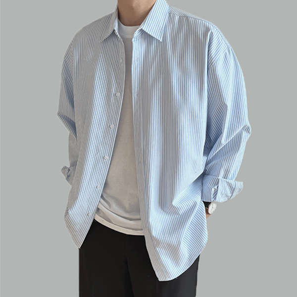 테이크잇컴퍼니 남자 로얄 스트라이프 단가라 줄지 코튼 옥스퍼드 면 긴팔 셔츠 36,800원