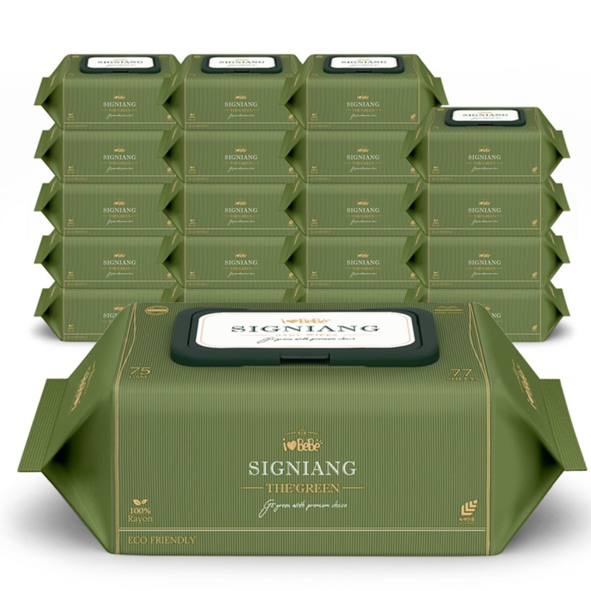 아이러브베베 시그니앙 75g 더그린 77매 20팩 캡형 아기물티슈 33,900원