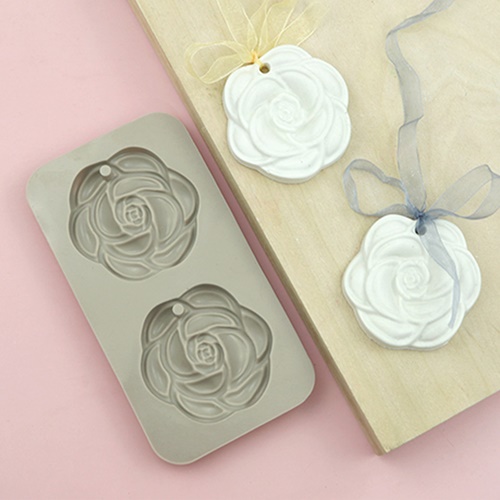 실리콘몰드 - 장미 로즈 2구 고리형 2,430원