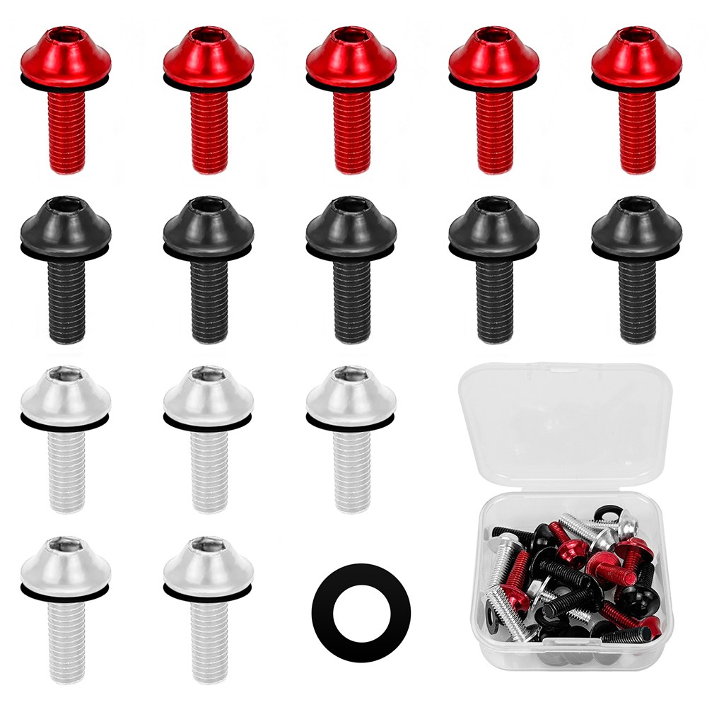 15개 오토바이 페어링 나사, M5*16mm 오토바이 앞 유리 장착 나사, 알루미늄 합금 볼트, 오토바이, 스쿠터, 전기 자동차 용 패스너 클립 본체 나사(은색, 검정색, 빨간색) 10,590원