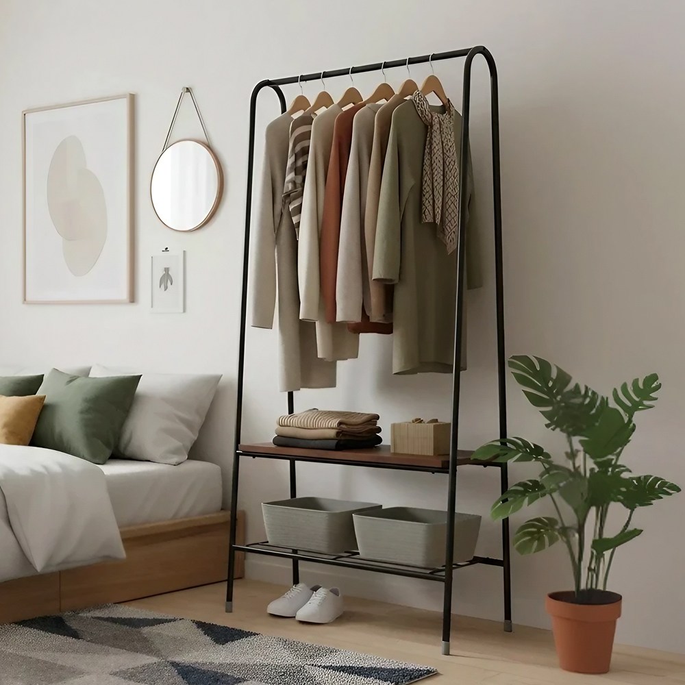 아르디스 철제 A형 틈새 행거, 블랙  +월넛  우드 29,750원