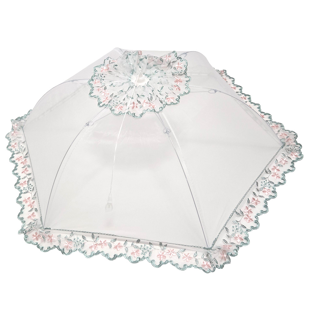 하늘하늘 접이식 레이스 식탁보 밥상보 밥상덮개 원터치 음식덮개 커버, 화이트, 1개 10,000원