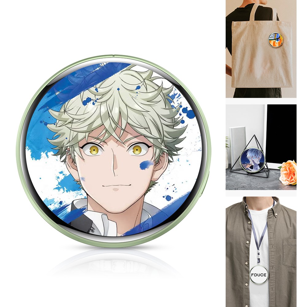 FDUCE 디지털 액자 캔뱃지 e-배지 블루투스 전자 마크 badge 사진 전송 동영상 아이돌 굿즈 전자 gif 맞춤 캔뱃지 스마트 1.7인치 디스플레이 뱃지 64/32M메모리, 그린, 64M메모리, 현재가 25,000원