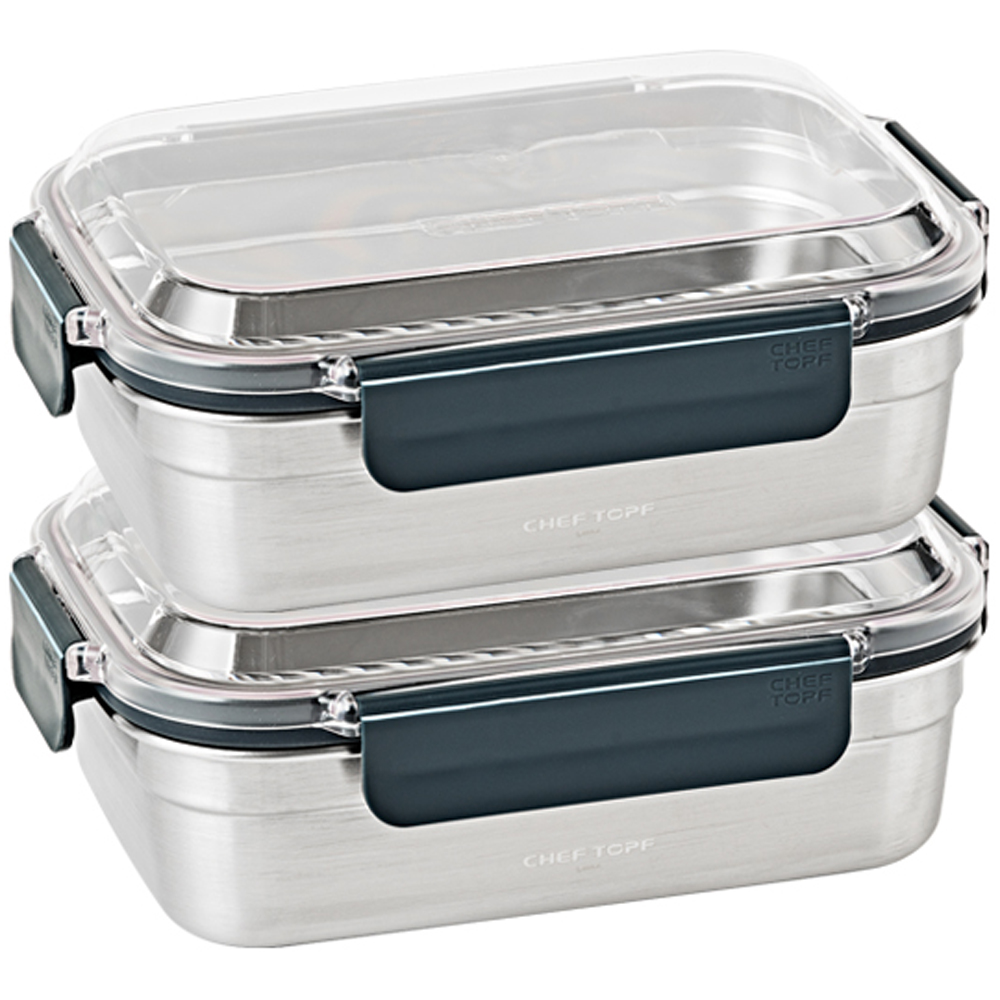 글라스락 클린 스텐 밀폐용기 직사각 1.5L, 2개, 단품 20,460원