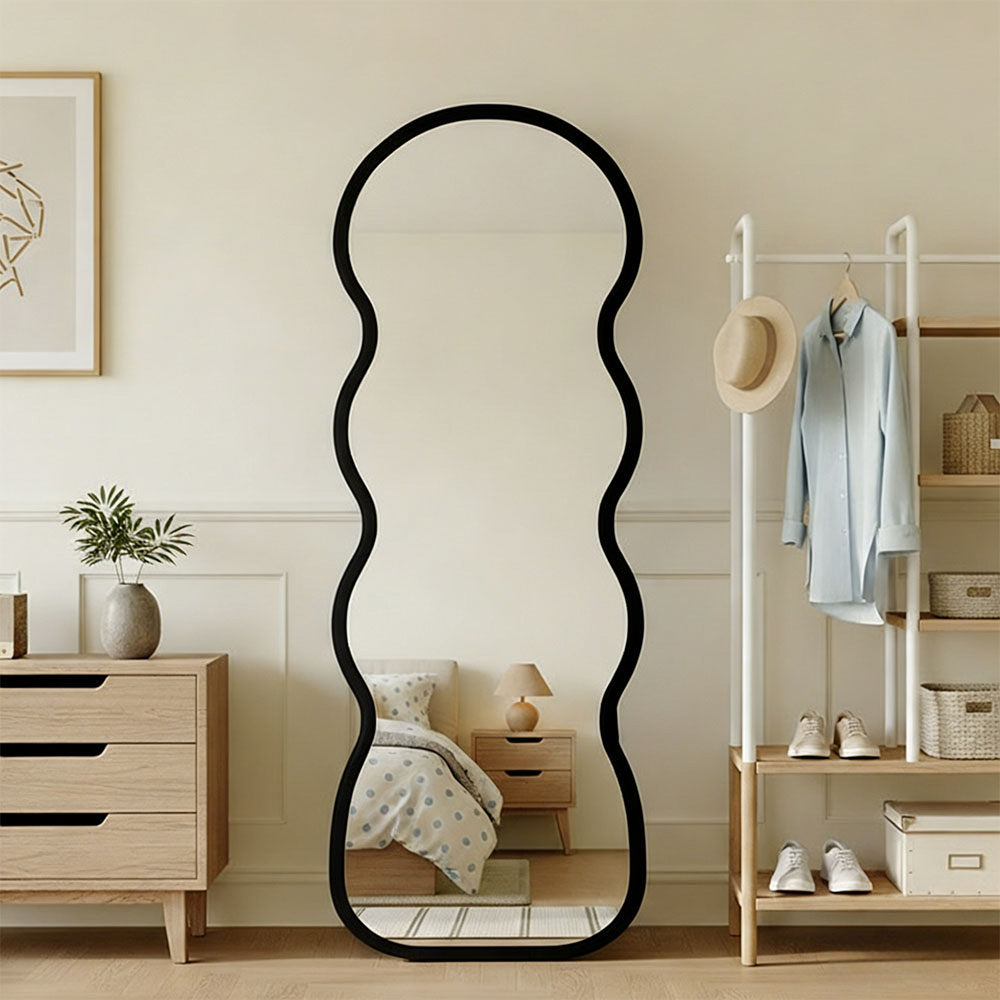 Zzang Room 비정형 스탠드 전신거울 인테리어 아치형, 블랙 59,900원