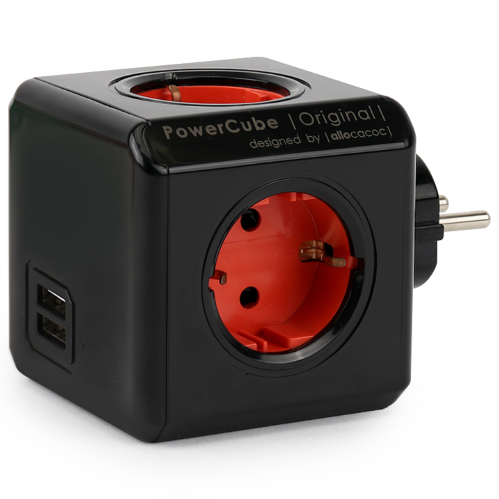 아이정 디자인멀티탭 파워큐브 오리지널 컬러 블랙 4구 USB 멀티콘센트 멀티탭, 1개 25,300원